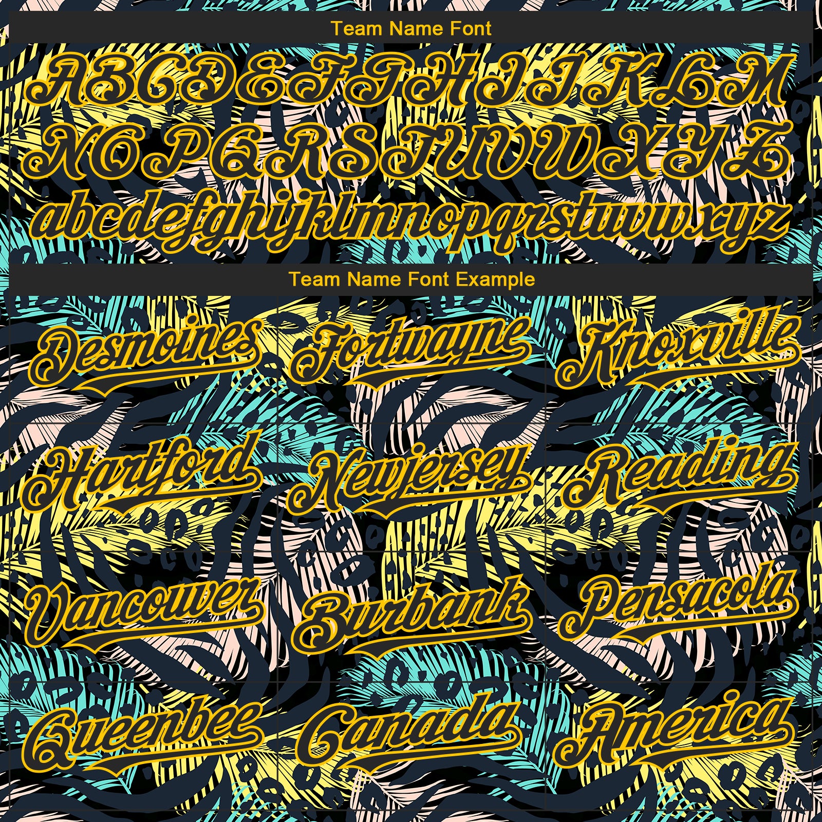 Custom Black Yellow 3D Pattern Design Hawaii Tropical Palm Leaves With Animal Print Authentic Baseball Jersey Custom Black Yellow 3D Pattern Design Hawaii Tropical Palm Leaves With Animal Print Authentic Baseball Jersey