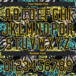 Custom Black Yellow 3D Pattern Design Hawaii Tropical Palm Leaves With Animal Print Authentic Baseball Jersey 4 3DPattern1429 4