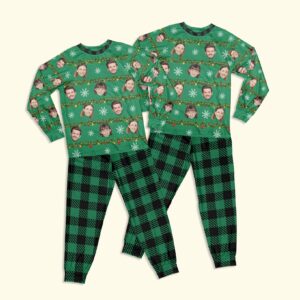 Funny Christmas Family Personalized Family Photo Pajamas 3