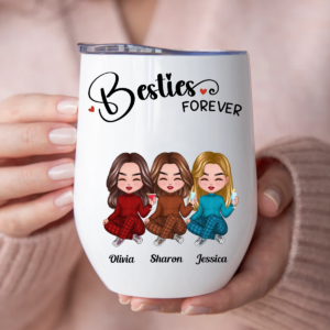 Besties – Besties Forever – Personalized Wine Tumbler