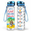 Just A Girl Who Loves Beaches – Personalized Custom Water Tracker Bottle