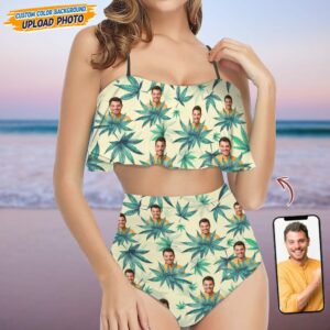 Custom Photo Human And Weed Bikini Swimsuit