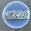 Personalized Coral Floral Tumbler Name Tag | 40oz or 30oz | Name Plate | Quencher Lid Name Tag